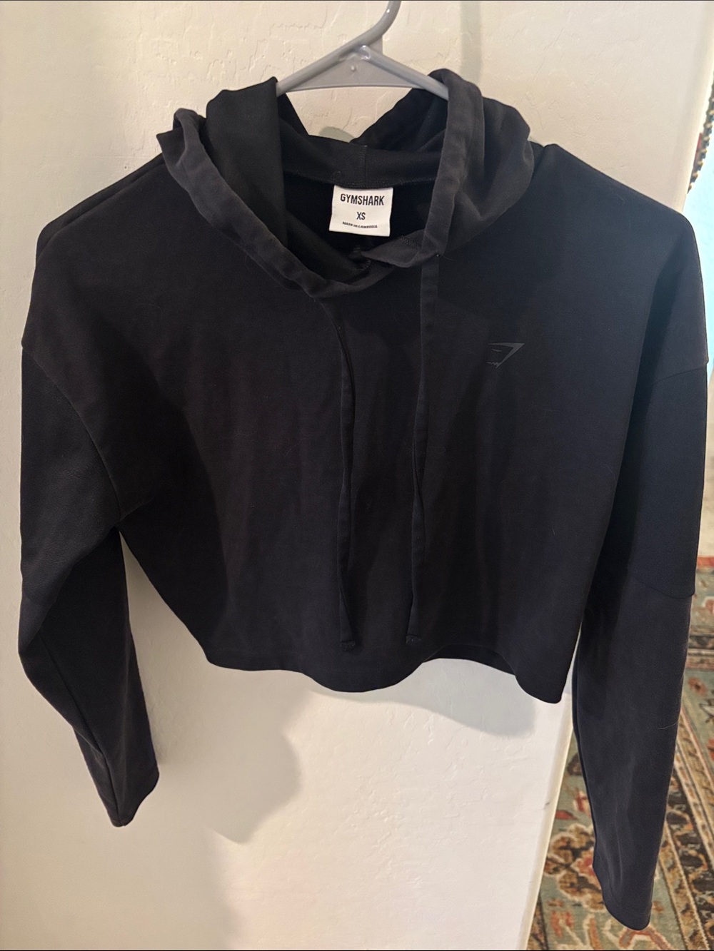 Gymshark Black Cropped Black Trainer Hoodie